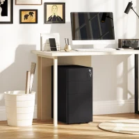 Vinsetto 3-Drawer Steel Filing Cabinet with Lock - Black(m-9)