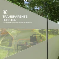 Outsunny Parawan z oknem przepuszczającym światło i torbą, stalowe słupki, 725x140cm, Szary(m-6)