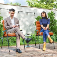 Outsunny Set of Two Padded Outdoor Seat Cushions - Orange(m-6)