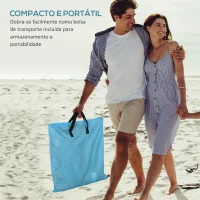 Outsunny Conjunto de 2 Esteiras de Praia com Encosto Reclinável em 5 Níveis Bolsa de Transporte e Apoio de Cabeça 48x134x33-43 cm Azul(m-5)