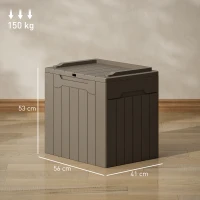 HOMCOM 107 L Plastic Storage Chest with Lid - Dark Brown(m-3)