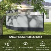 Outsunny Parawan z oknem wizyjnym i torbą, stalowe słupki, 440x140cm, Szary(m-4)