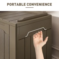 HOMCOM 107 L Plastic Storage Chest with Lid - Dark Brown(m-6)