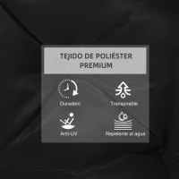 Outsunny Conjunto de 2 Cojines para Silla 50x98x8 cm con Respaldo 6 Cordones de Fijación para Jardín Terraza Balcón Negro(m-4)