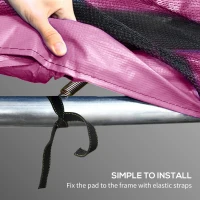 SPORTNOW 12FT Trampoline Spring Cover, Plastic Trampoline Pad Replacement with Elastic Cord, Waterproof, UV Resistant and Tear-Resistant, Pink(m-6)