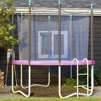 SPORTNOW 12FT Trampoline Spring Cover, Plastic Trampoline Pad Replacement with Elastic Cord, Waterproof, UV Resistant and Tear-Resistant, Pink(m-2)