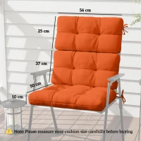 Outsunny Set of Two Padded Outdoor Seat Cushions - Orange(m-3)