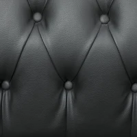 HOMCOM Poltrona da Salotto Stile Chesterfield in Finta Pelle PU con Gambe in Legno, Nero(m-8)