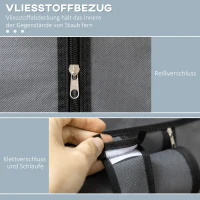 HOMCOM Schrank aus Stoff, Aufbewahrungslösung, 6 Regale, 1 Kleiderstange, Dunkelgrau(m-5)