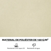 Outsunny Paredes Laterales de Sustitución para Pérgola 4x3 m con Protección UV Ventanas Transparentes y Cortinas Ajustables Crema(m-5)