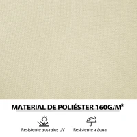 Outsunny 4 Paredes Laterais para Tenda 3x3 m Laterais de Tenda com Ganchos 8 Janelas e Proteção UV  Creme(m-5)