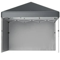 Outsunny 3 x 3 (M) Pop Up Gazebo with 2 Sidewalls, Leg Weight Bags and Wheeled Bag, Height Adjustable Party Tent Event Shelter for Garden, Patio, Dark Grey(m-11)