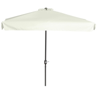 Outsunny Demi Parasol Balcon 2,3x1,3m Métal Polyester Crème