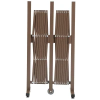 Outsunny Scherengitter Absperrgitter Scherensperre ausziehbar 52-405cm Garten Alu Braun H103,5cm(m-12)