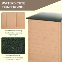 Outsunny tuinhuisje gereedschapsschuurtje gereedschapsschuurtje met planken gereedschapsschuurtje opbergschuurtje voor tuinspar natuurlijk hout 75 x 56 x115 cm(m-5)