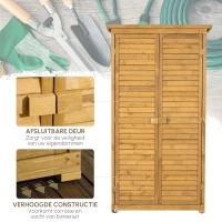 Outsunny Houten tuinkast lessenaarsdak tuinhuisje gereedschapshuisje gereedschapsschuur gereedschapskast(m-4)