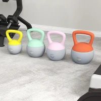 SPORTNOW 4kg/6kg/8kg/10kg Soft Kettlebell, Set of 4 Kettle Bell with Non-Slip Handle for Home Gym Weight Lifting and Strength Training(m-7)