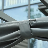 Outsunny Pergola-Pavillon mit einstellbarem Stoffdach witterungsbeständig wasserabweisend Sonnenschutz Polyester Stahl Grau 3,6 x 3 x 2,27 m(m-9)