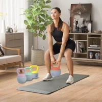 SPORTNOW 4kg/6kg/8kg/10kg Soft Kettlebell, Set of 4 Kettle Bell with Non-Slip Handle for Home Gym Weight Lifting and Strength Training(m-2)