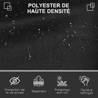 Outsunny Store latéral brise-vue paravent rétractable 3 x 1,6 m métal polyester imperméable anti-UV haute densité 180 g/m² noir(m-7)