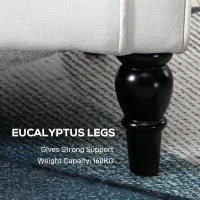 HOMCOM Wingback Accent Chair, Retro Upholstered Button Tufted Occasional Chair for Living Room and Bedroom, Cream White(m-7)