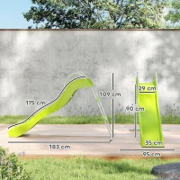 AIYAPLAY Freestanding Kids Slide with Climbing Ladder, Outdoor Playground Equipment for Ages 3-8 Years, Green(m-3)