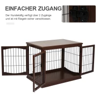 PawHut Hundebox, 2 Eingänge, abschließbar, MDF und Metall, 58,4 x 81,3 x 66 cm, Schwarz(m-6)