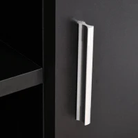 HOMCOM Mobile Porta TV Classico da Soggiorno con 2 ripiani e 2 Armadietti, in MDF e Acciaio Inox, Nero, 120x39.5x52cm(m-7)