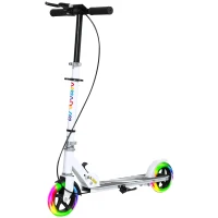 AIYAPLAY Trottinette enfants 3 à 8 ans, trottinette pliable à 2 roues LED roues lumineuses, 4 réglages en hauteur, blanc(m-1)