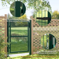 Outsunny Tuinhek van Staal met Handvat en Afsluitbaar Slot 97x170cm Groen(m-6)