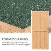 Outsunny Gereedschapskast gereedschapsschuur tuinkast 2 vakken 88 H  cm dennenhout naturel(m-4)