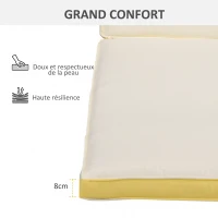 Outsunny Coussin de chaise longue matelas pour transat extérieur coussins d'extérieur pour bain de soleil 188 x 53 x 8 cm crème(m-6)