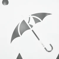 HOMCOM Stojak na Parasole, 4 Haczyki, Taca Ociekowa, Stal Ocynkowana, Biały(m-9)