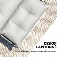 Outsunny Lot de 2 coussins de chaise longue coussin bain de soleil épais, confortable - 6 attaches, 190 x 56 x 10 cm, gris clair(m-6)