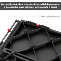 Outsunny Set de 9 Baldosas Cuadradas de 30x30 cm con Área de 0,81 m² Losetas Sistema de Clic para Balcón Terraza Jardín Negro(m-5)