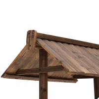 Outsunny Gartenbrunnen, Zierbrunnen, Springbrunnen, Wasserfall, Regulierbar, Massivholz, Braun, 68 x 57 x 118 cm(m-8)