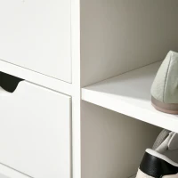HOMCOM Meuble Chaussures et Banc à Chaussures avec Coussin Gris 2 étagères et 2 tiroirs MDF 80,5 x 30,5 x 43,5 cm Gris et Blanc(m-13)