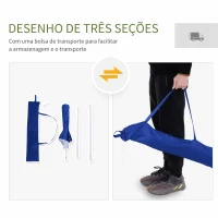 Outsunny Chapéu de Sol de Praia Grande Ø160 cm Chapéu de Sol de Exterior com Ângulo Ajustável Proteção UV Impermeavel e Bolsa de Transporte Azul(m-7)