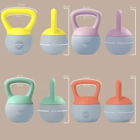 SPORTNOW 4kg/6kg/8kg/10kg Soft Kettlebell, Set of 4 Kettle Bell with Non-Slip Handle for Home Gym Weight Lifting and Strength Training(m-3)
