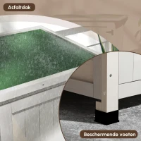 Outsunny Houten Opbergkast met 2 Deuren, Tuinschuur met Asfaltdak, 110 x 55 x 117 cm, Lichtgrijs(m-6)