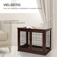 PawHut Hundebox, 2 Eingänge, abschließbar, MDF und Metall, 58,4 x 81,3 x 66 cm, Schwarz(m-5)