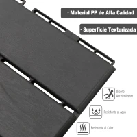 Outsunny Set de 9 Baldosas Cuadradas de 30x30 cm con Área de 0,81 m² Losetas Sistema de Clic para Balcón Terraza Jardín Negro(m-4)