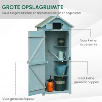 Outsunny Houten Tuinhuis Kleine Tuinkast 77 cm Opbergkast Tuin, Houten, Blauw(m-4)