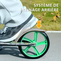 AIYAPLAY Trottinette enfants 6 à 12 ans, trottinette pliable à 2 roues, hauteur réglage, pour filles et garçons, scooter vert(m-6)