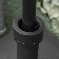 Outsunny Sonnenschirmständer befüllbar bis 20 kg Sonnenschirm mit Roller Schirmständer für Schirmstangen 38/48 mm Sonnenschirmfuß für Garten Terrasse Balkon Schwarz(m-10)