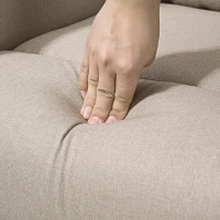 HOMCOM Fauteuil releveur inclinable avec repose-pied fonction massage et chaleur télécommande pochette beige chiné(m-9)