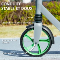 AIYAPLAY Trottinette enfants 6 à 12 ans, trottinette pliable à 2 roues, hauteur réglage, pour filles et garçons, scooter vert(m-5)