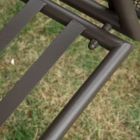 Outsunny 3-Sitzer Hollywoodschaukel Gartenschaukel mit Sonnendach Kissen Metall Polyester Khaki 116 x 206 x 183 cm(m-10)