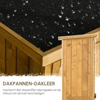 Outsunny Houten tuinkast lessenaarsdak tuinhuisje gereedschapshuisje gereedschapsschuur gereedschapskast(m-5)