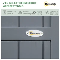 Outsunny tuinhuis gereedschapshuis gereedschapsschuur met opslagruimte voor brandhout gereedschapsschuur met 3 planken, grijs,130 x 54,5 x 180 cm(m-6)